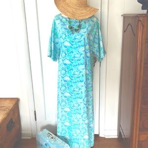 Vintage Key West Hand Print Fashions Caftan